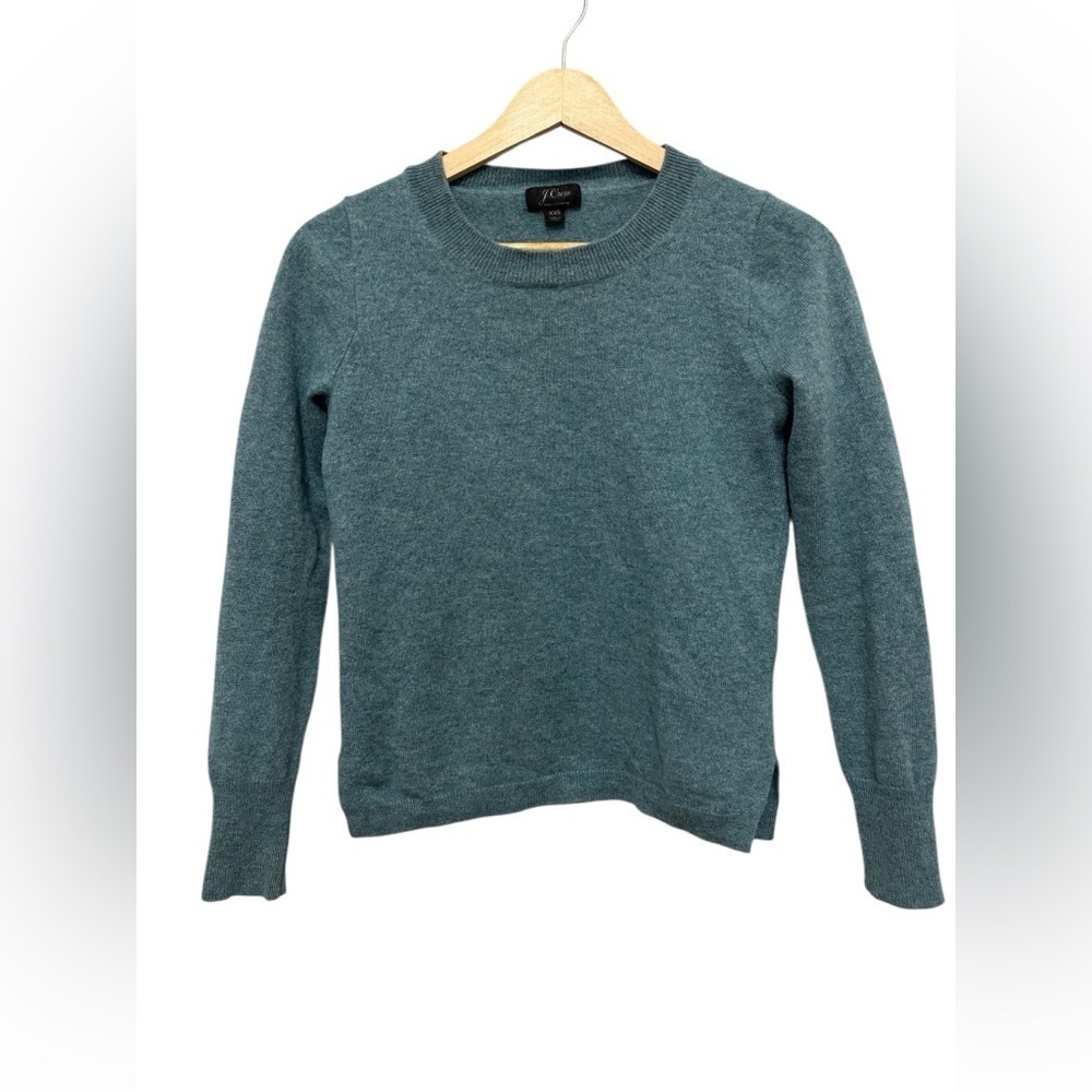 J. Crew Women's Blue Crew Neck Sweater Cashmere - Picture 2 of 8